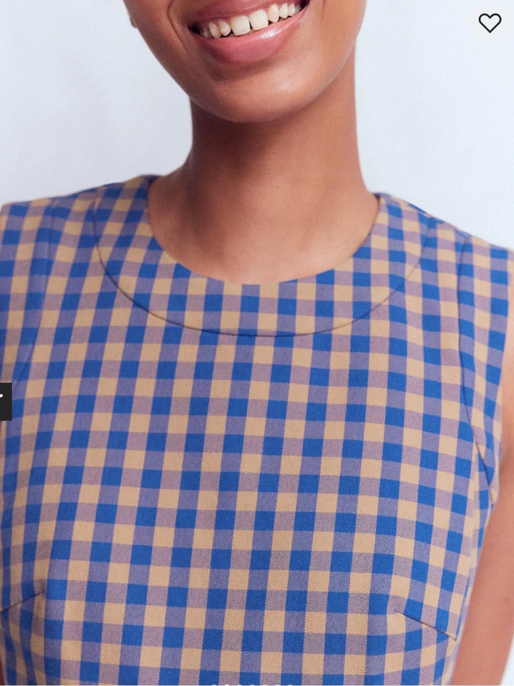 Boden Gingham Shift Dress in Blue and Tan - Picture 2 of 4
